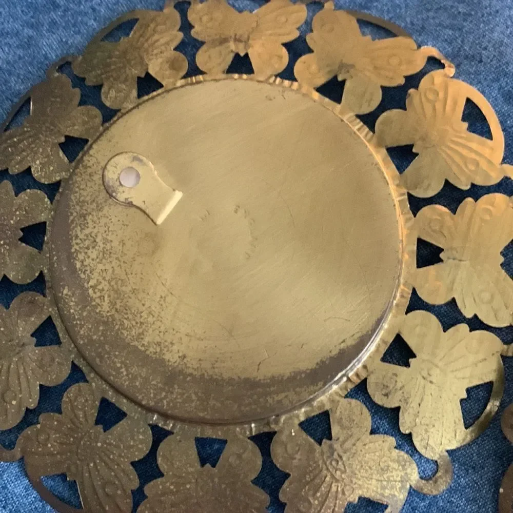 Set of three vintage floral plates